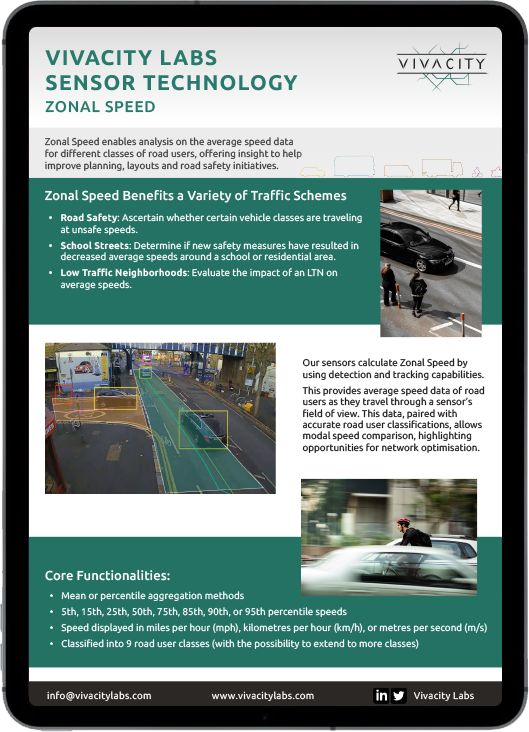 Zonal Speed Feature for Road Safety - Vivacity Labs